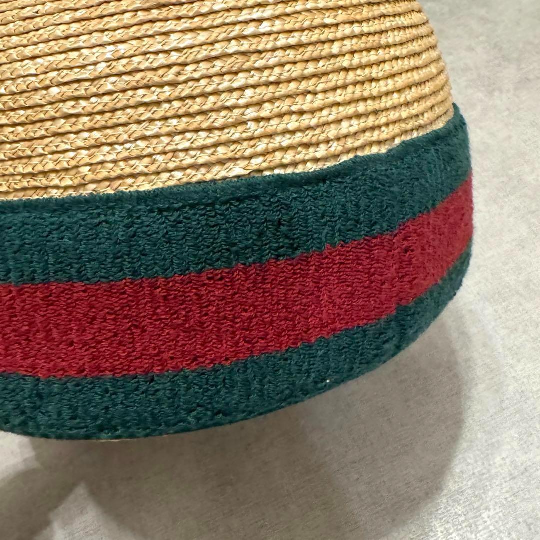 【 美品 】 GUCCI グッチ 麦わら キャップ 帽子 ハット L