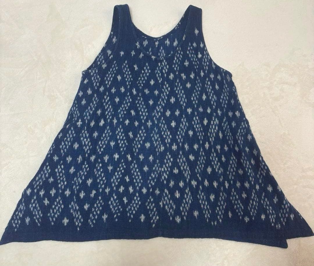 うさとの服　インディゴ　藍染　タンクトップ　チュニック　F
