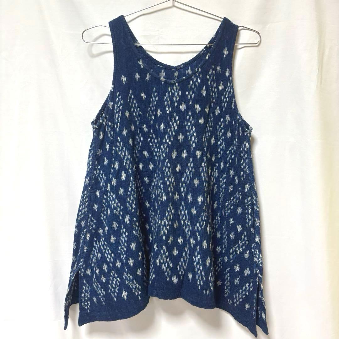 うさとの服　インディゴ　藍染　タンクトップ　チュニック　F