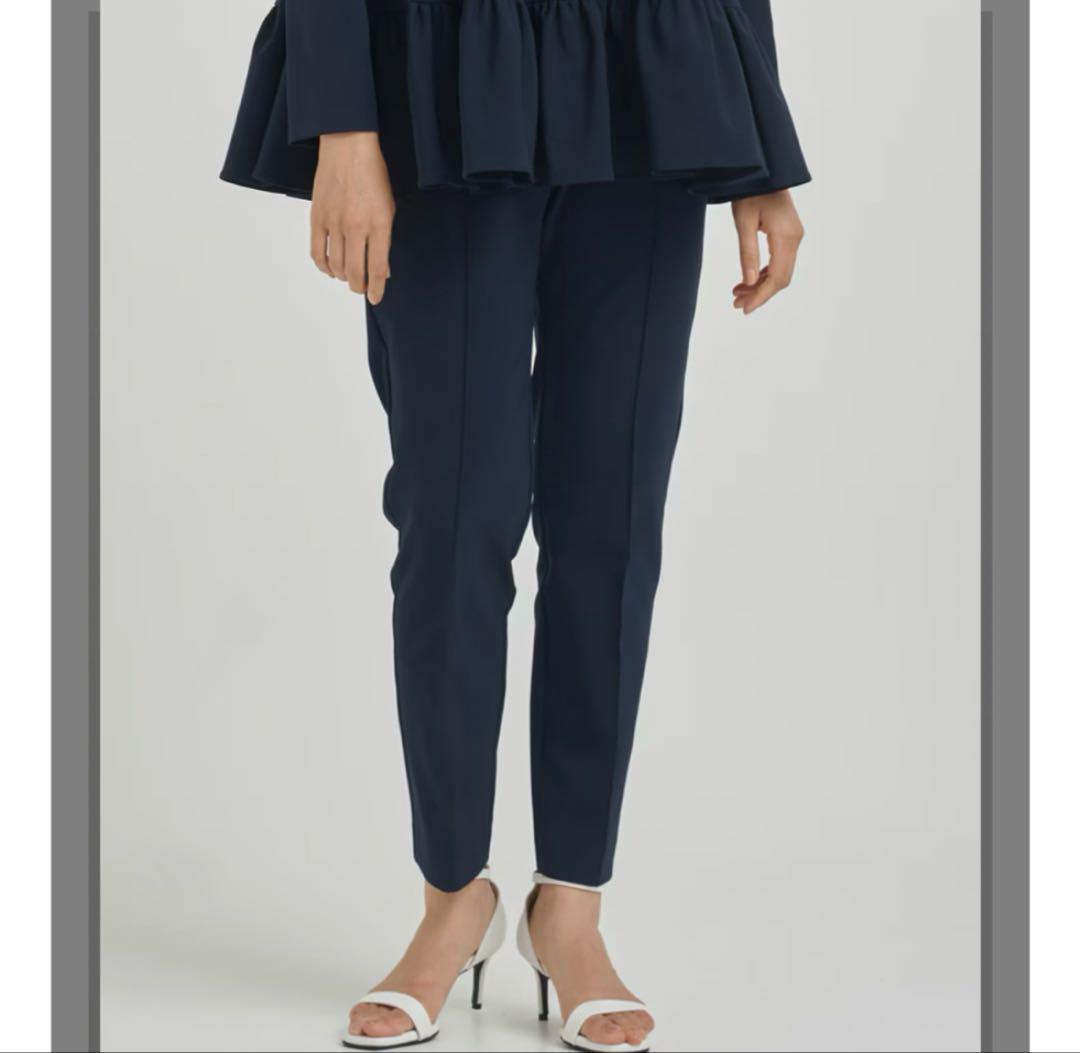 新品未使用タグ付き★yori ヨリ セレモニーピンタックパンツ ネイビー36