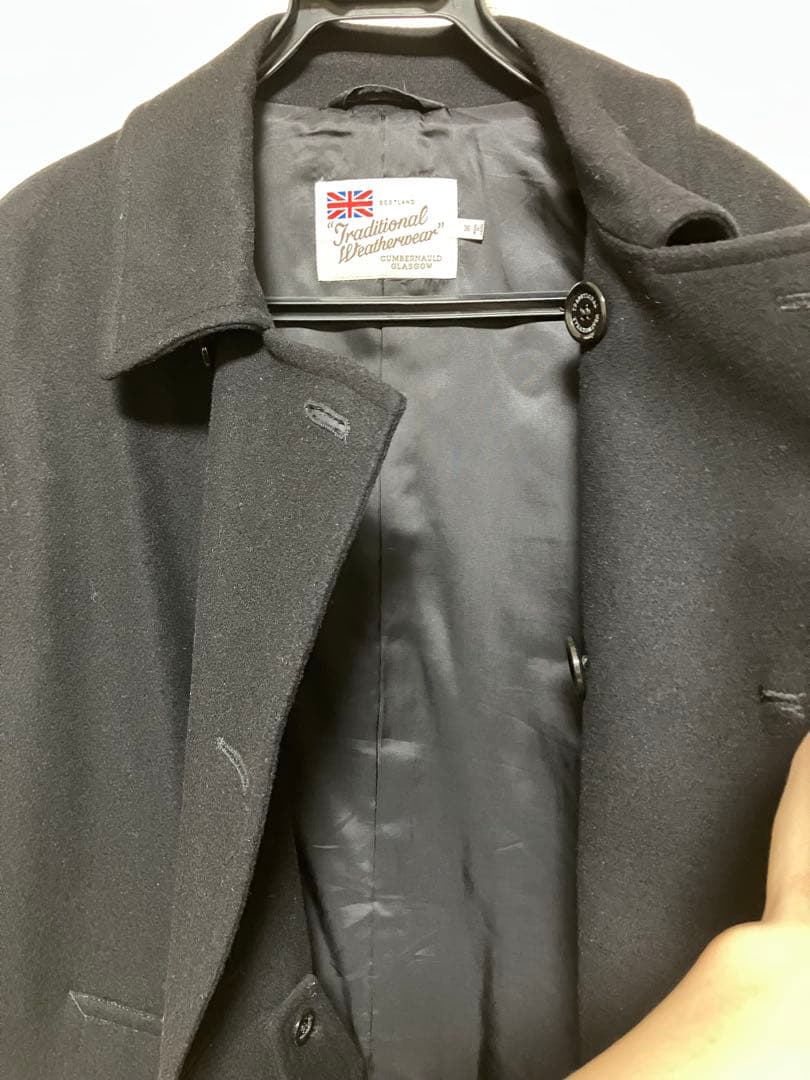 Traditional Weatherwear ブラックピーコート 36