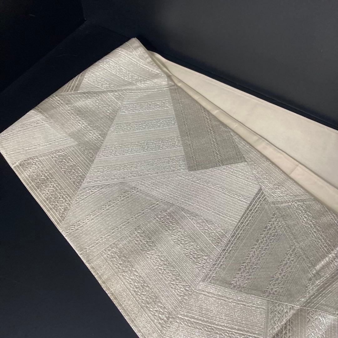 ZF-1325 袋帯 銀 正絹 フォーマル 礼装 結婚式 入学式 卒業式 黒留袖