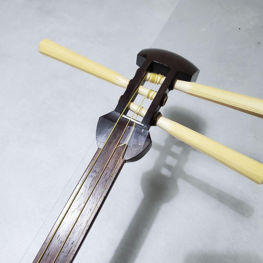 ▼高級長唄三味線▼細棹 短棹 紫檀 内寸胴 皮破れ＆弦切れ