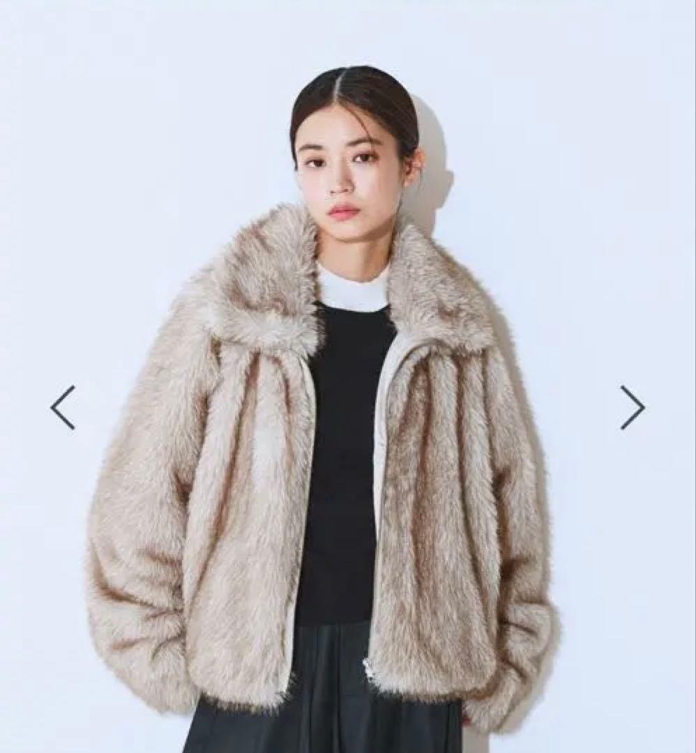 JEANASIS ライトベージュ ファーコート