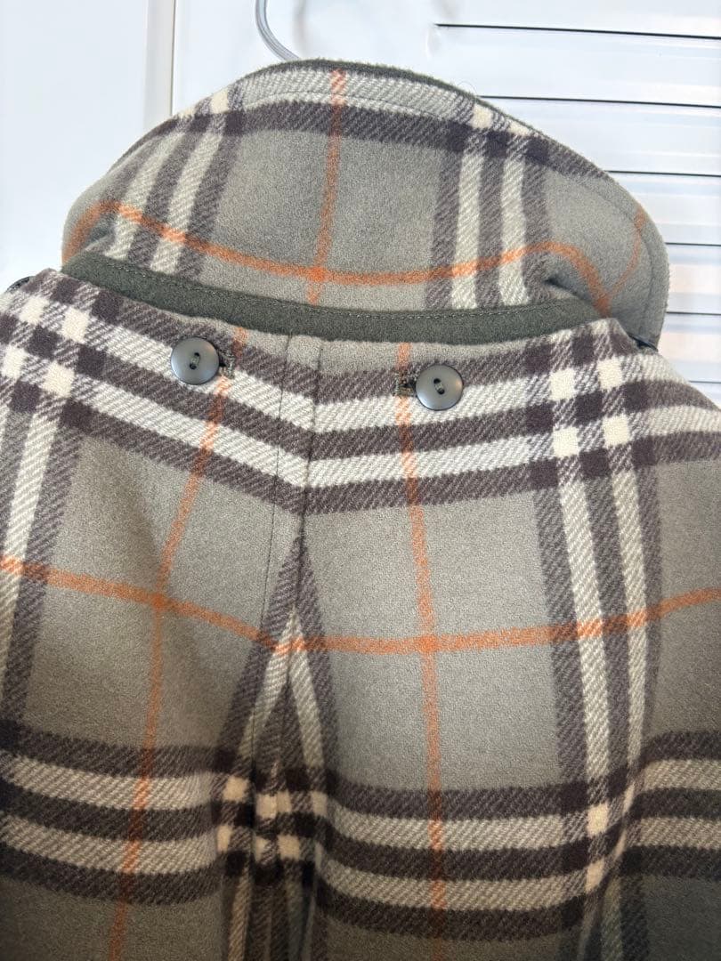 バーバリー　ダブルフェイス　ウールコート　カシミヤ混　フード