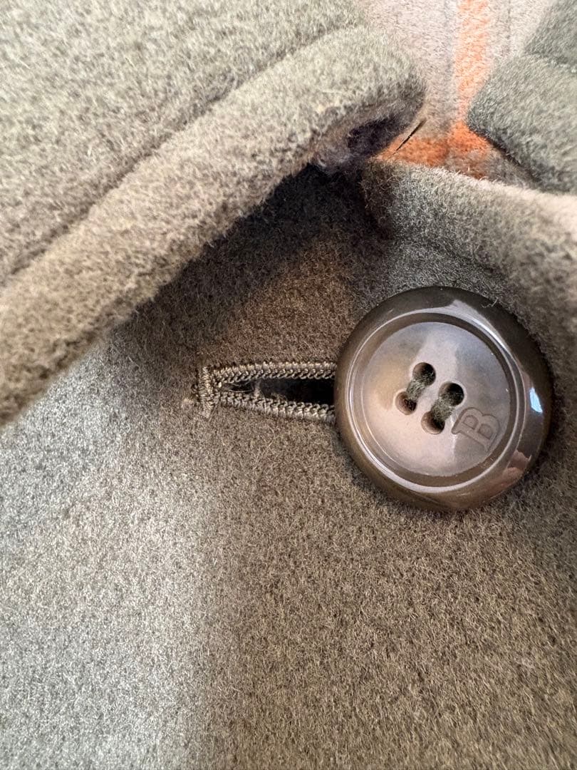 バーバリー　ダブルフェイス　ウールコート　カシミヤ混　フード