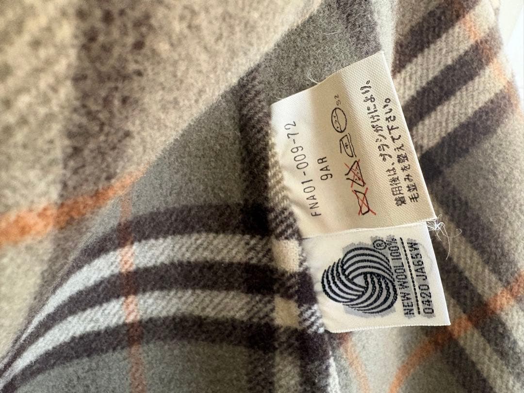 バーバリー　ダブルフェイス　ウールコート　カシミヤ混　フード