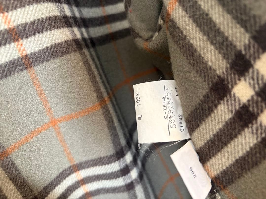 バーバリー　ダブルフェイス　ウールコート　カシミヤ混　フード