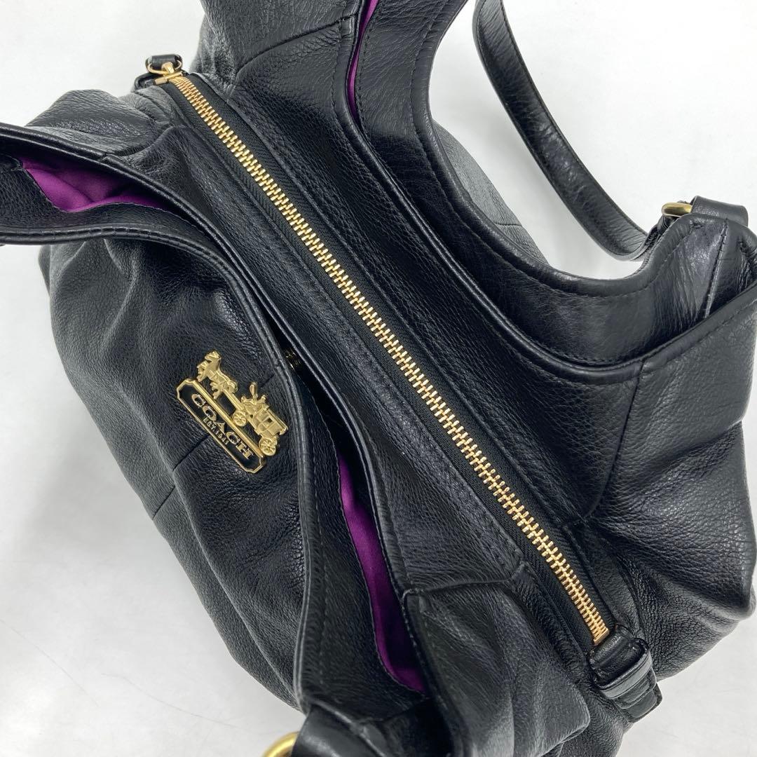 ⭐️美品⭐️コーチ ショルダーバッグ レザー ブラック ゴールド 肩掛け