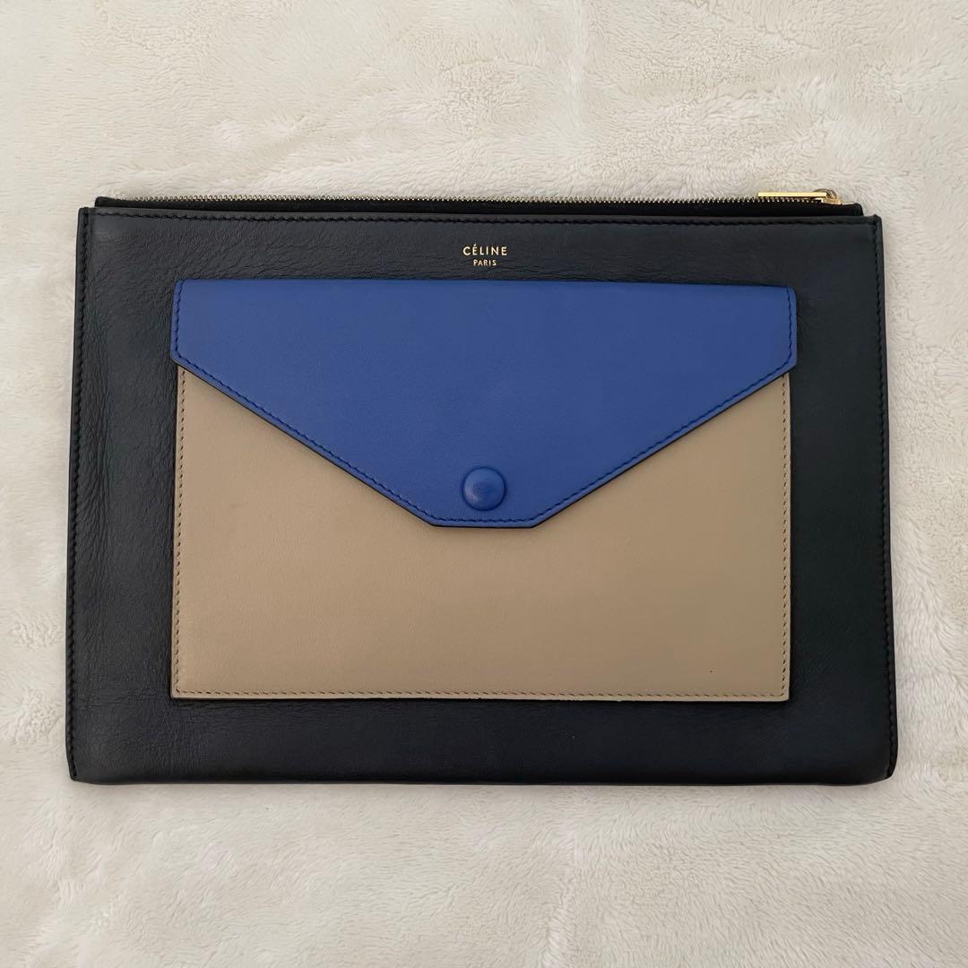 CELINE セリーヌ クラッチバッグ　レザー　フィービー　バイカラー