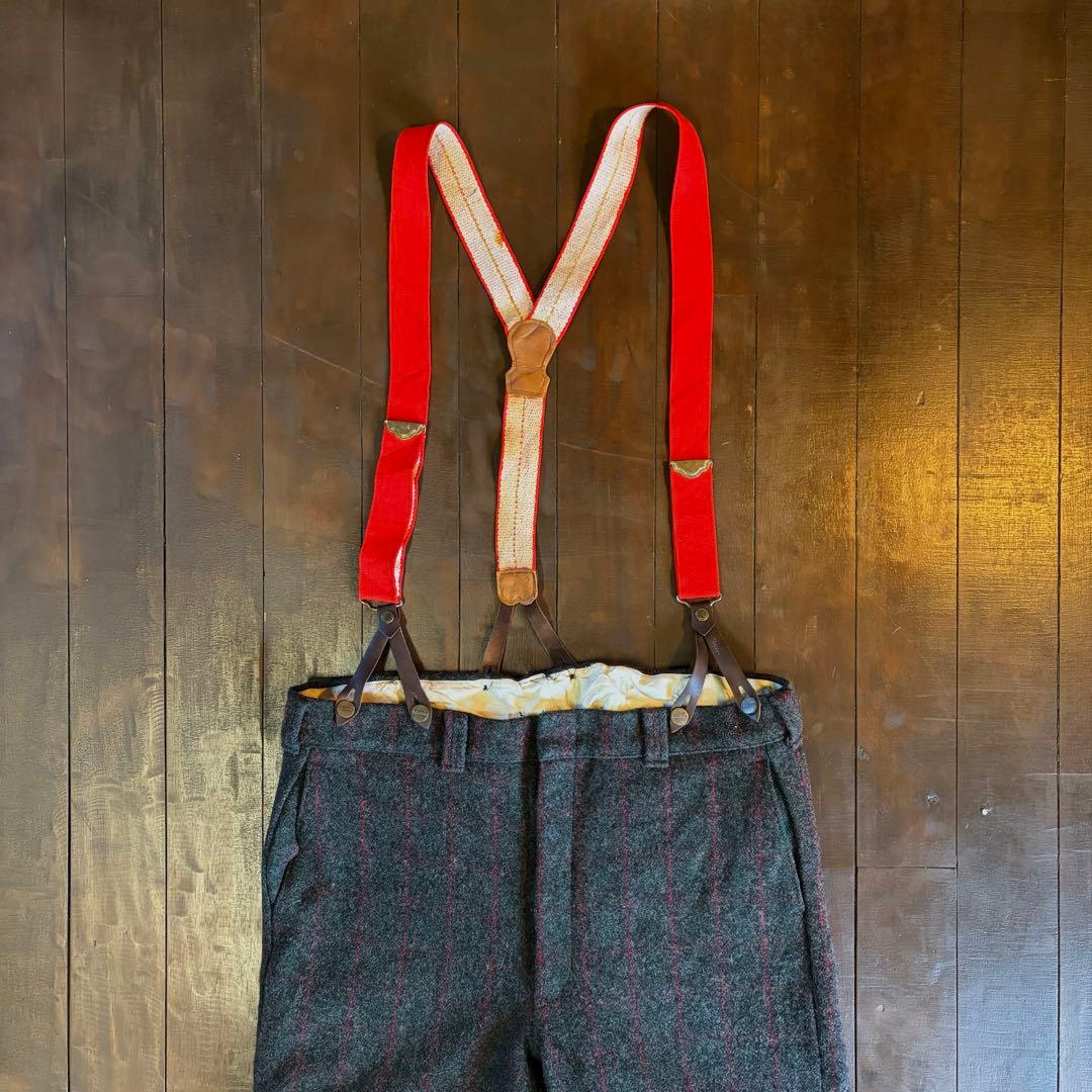 80sUSA製！！【L.L.Bean エルエルビーン】ウールサスペンダーパンツ