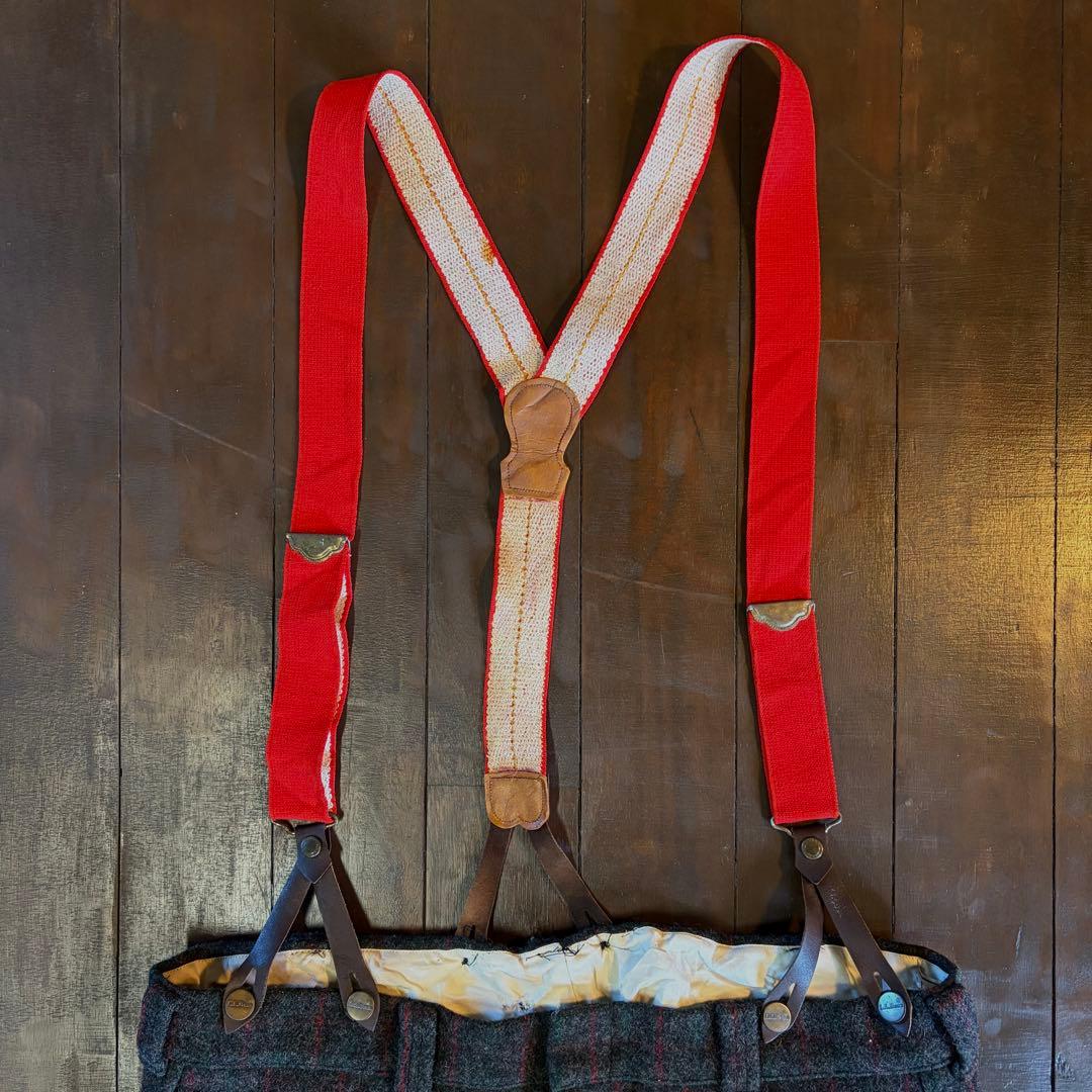 80sUSA製！！【L.L.Bean エルエルビーン】ウールサスペンダーパンツ