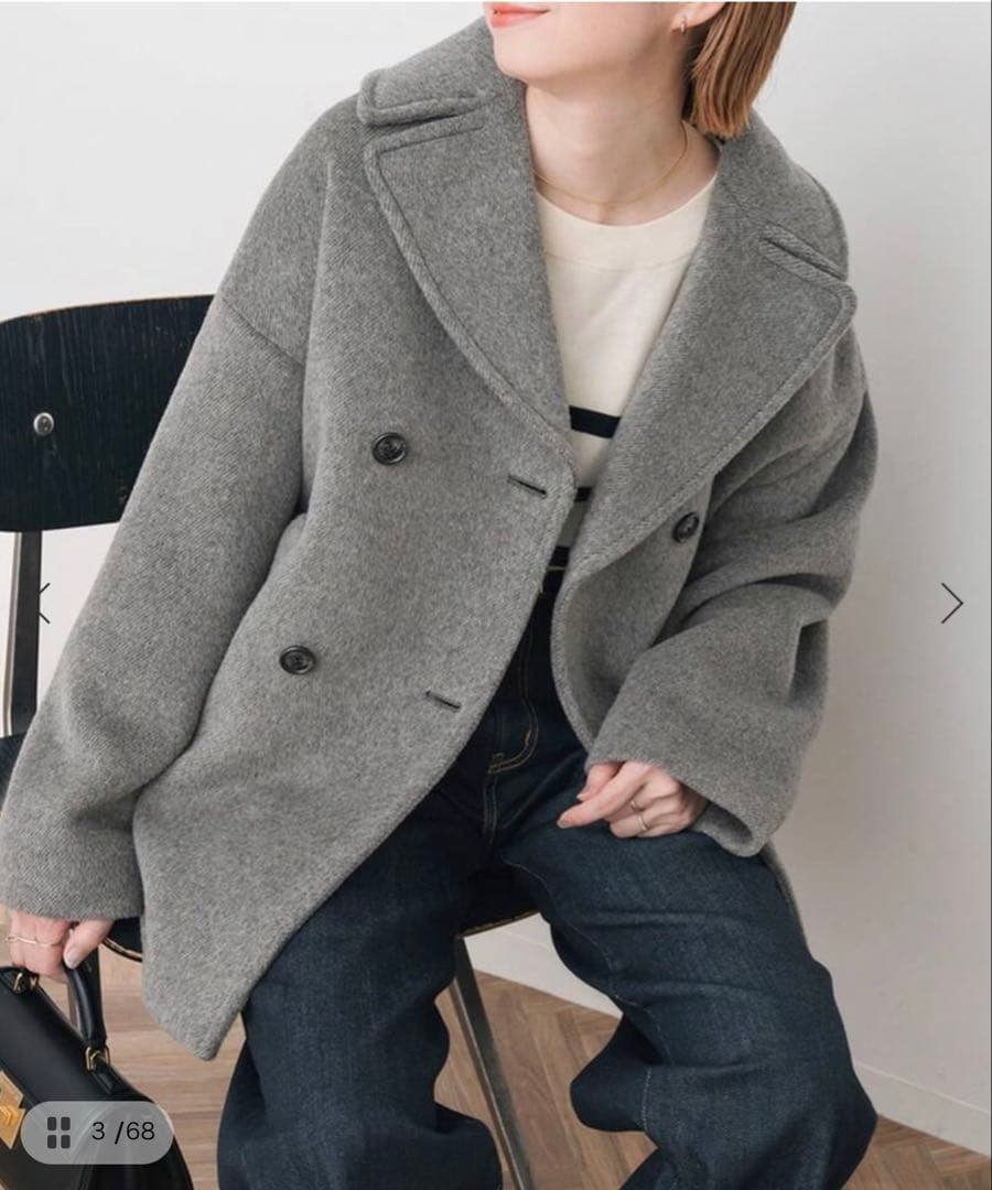 新品タグ付き　TICCA 2025 ティッカ ピーコート グレー