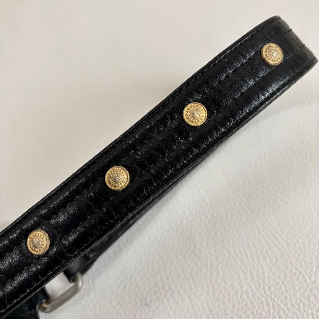 【良品】【ヴェルサーチ】メデューサ レザー ワンショルダーバッグ 黒