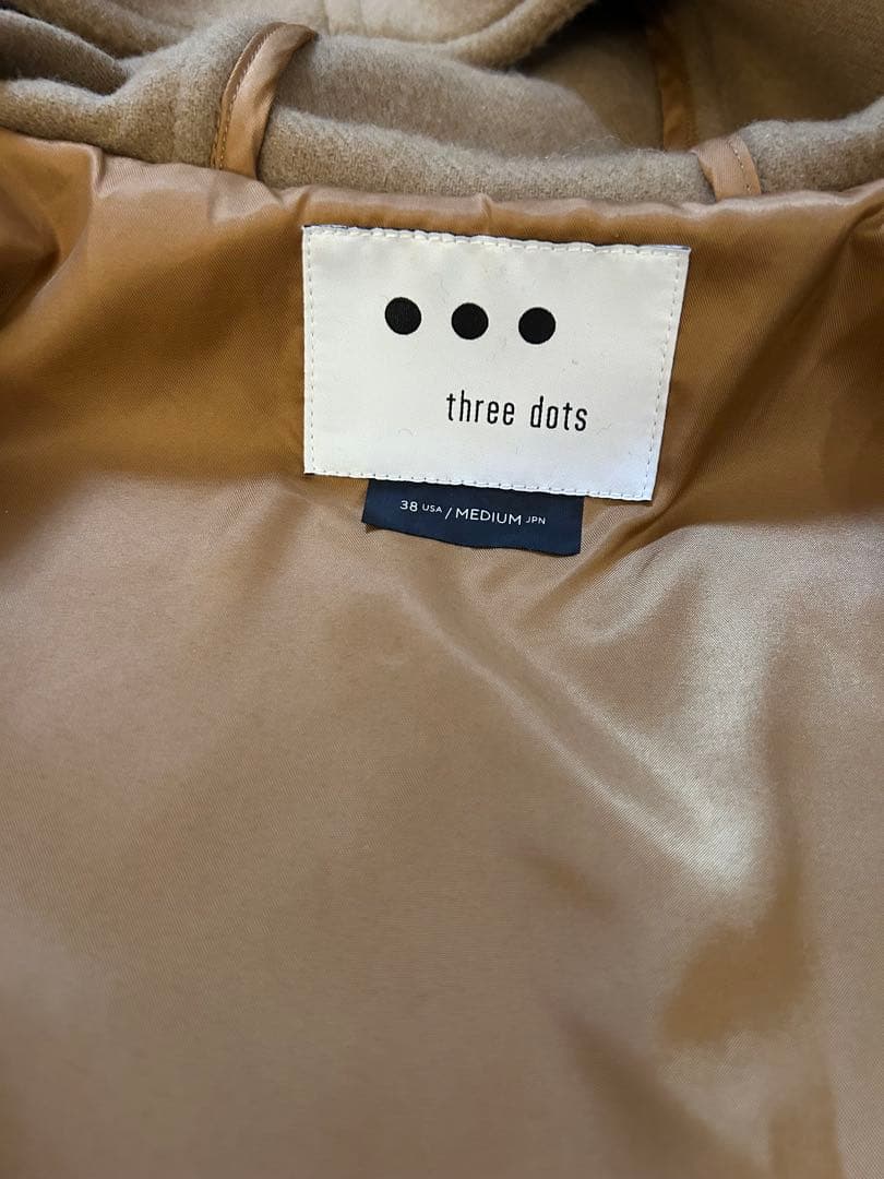 値下げ！ スリードッツ　ウールビーバーフーデットコート　theee dots