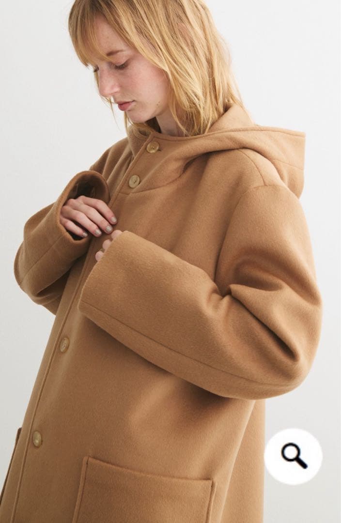 値下げ！ スリードッツ　ウールビーバーフーデットコート　theee dots