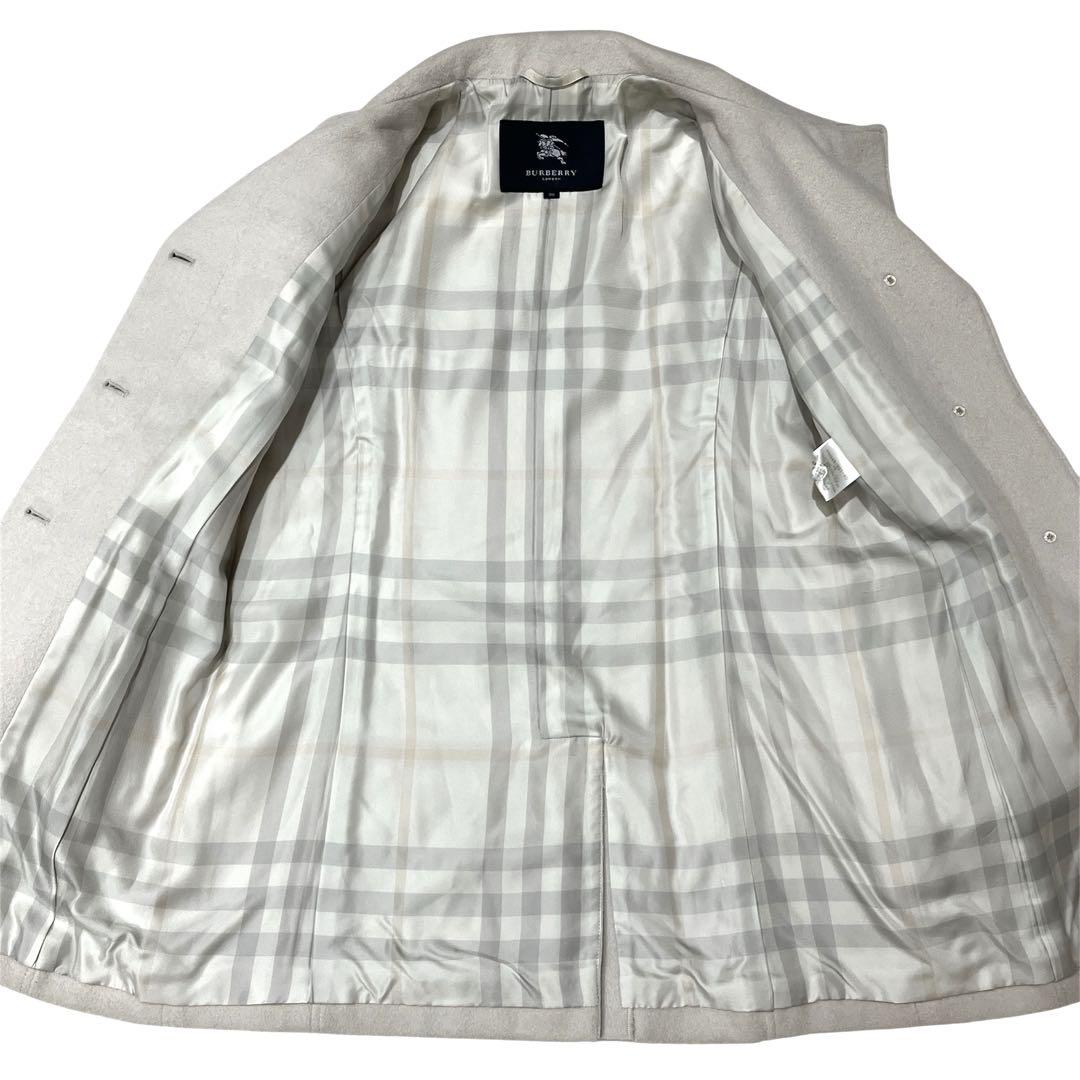 【アンゴラ混】バーバリーロンドン メガチェック 比翼 ベルト トレンチコート M