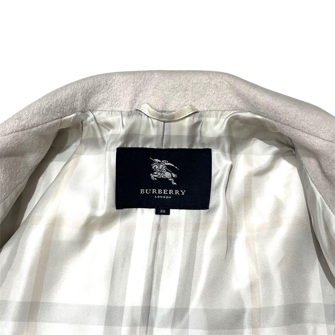 【アンゴラ混】バーバリーロンドン メガチェック 比翼 ベルト トレンチコート M