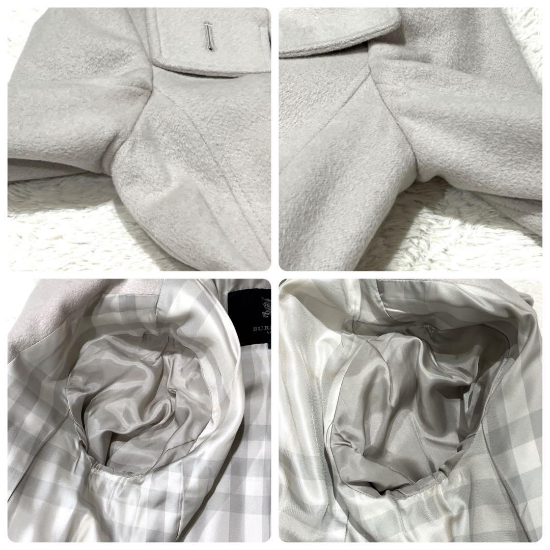 【アンゴラ混】バーバリーロンドン メガチェック 比翼 ベルト トレンチコート M