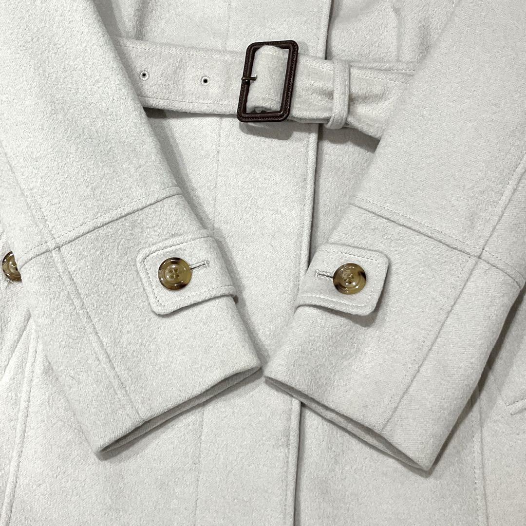 【アンゴラ混】バーバリーロンドン メガチェック 比翼 ベルト トレンチコート M