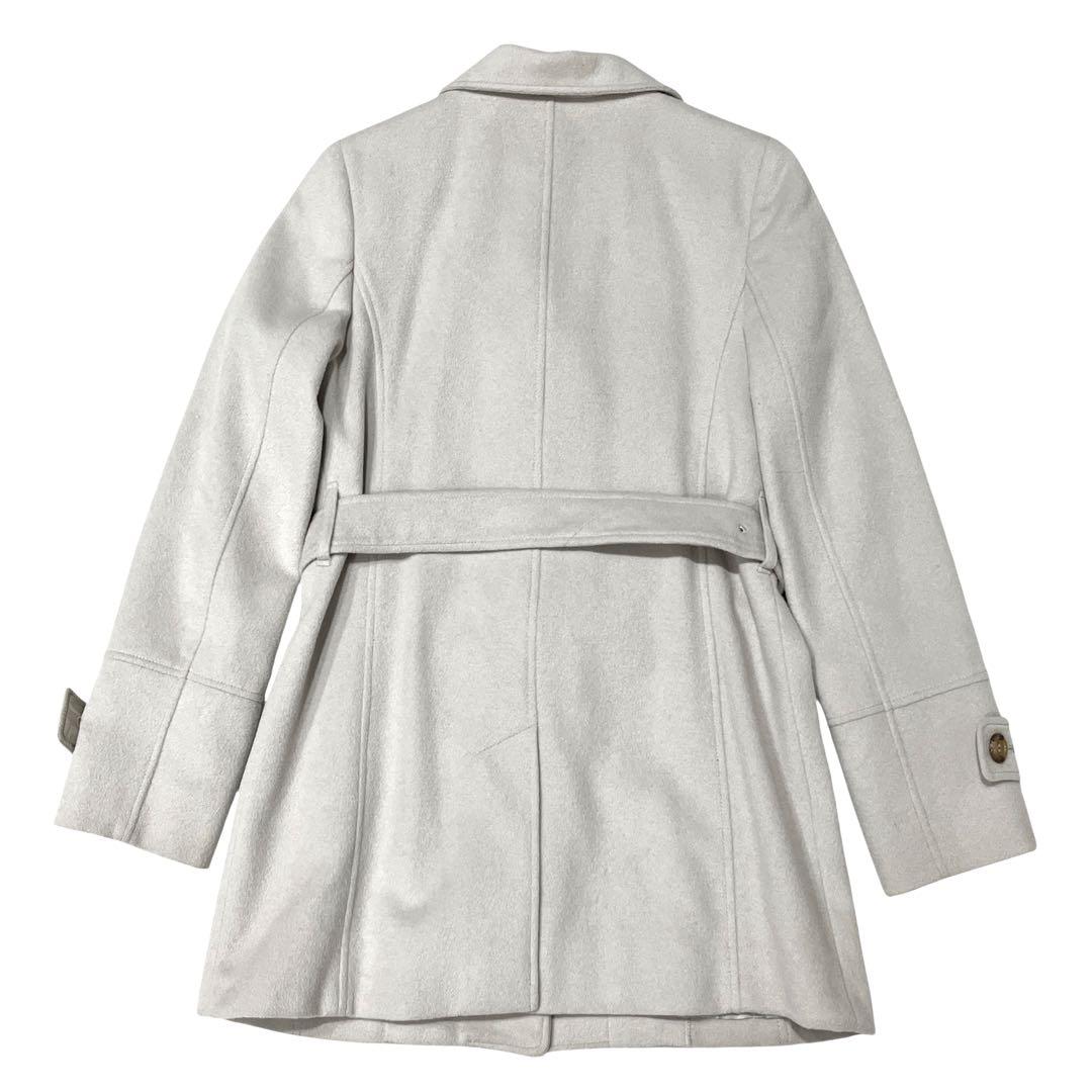 【アンゴラ混】バーバリーロンドン メガチェック 比翼 ベルト トレンチコート M