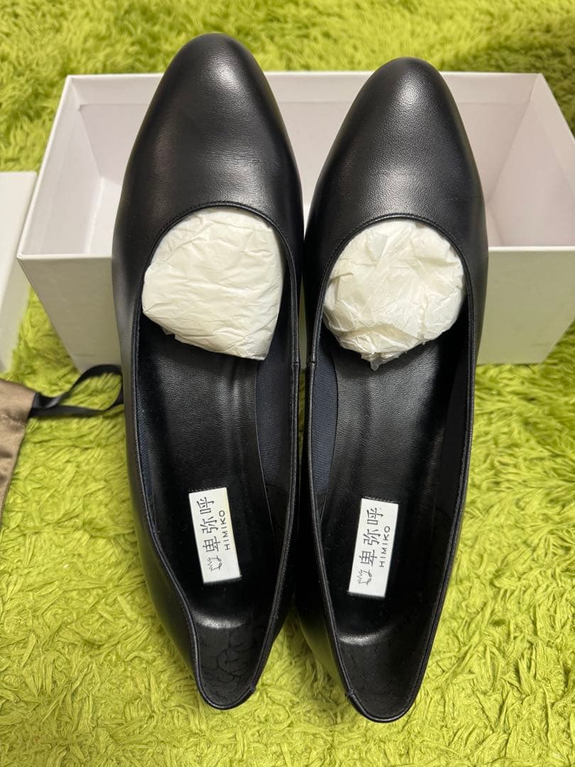 HIMIKO ブラックパンプス 24cm 専用袋付き