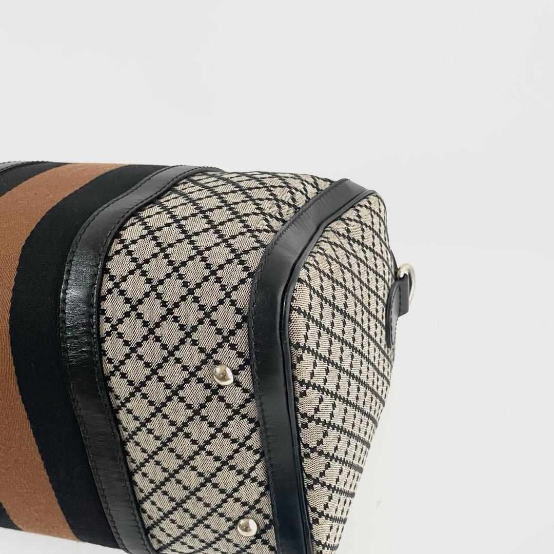 【美品】グッチ 2way ボストンバッグ ディアマンテ キャンバス×レザー