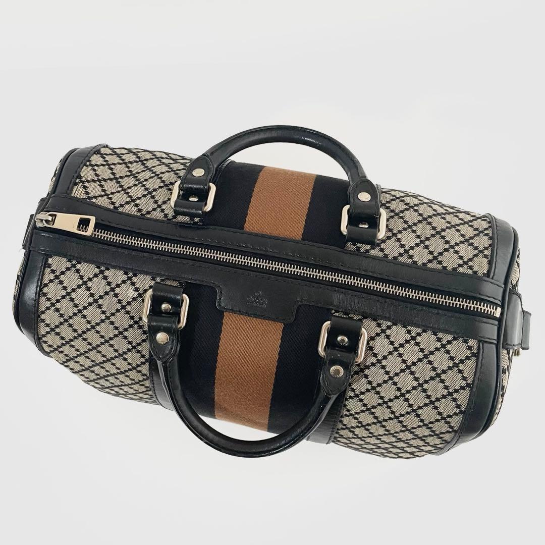 【美品】グッチ 2way ボストンバッグ ディアマンテ キャンバス×レザー