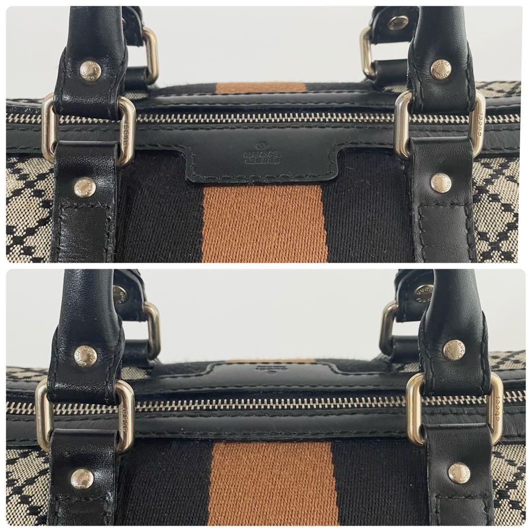 【美品】グッチ 2way ボストンバッグ ディアマンテ キャンバス×レザー