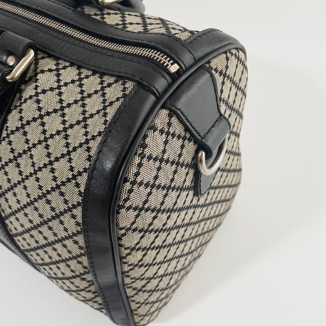 【美品】グッチ 2way ボストンバッグ ディアマンテ キャンバス×レザー