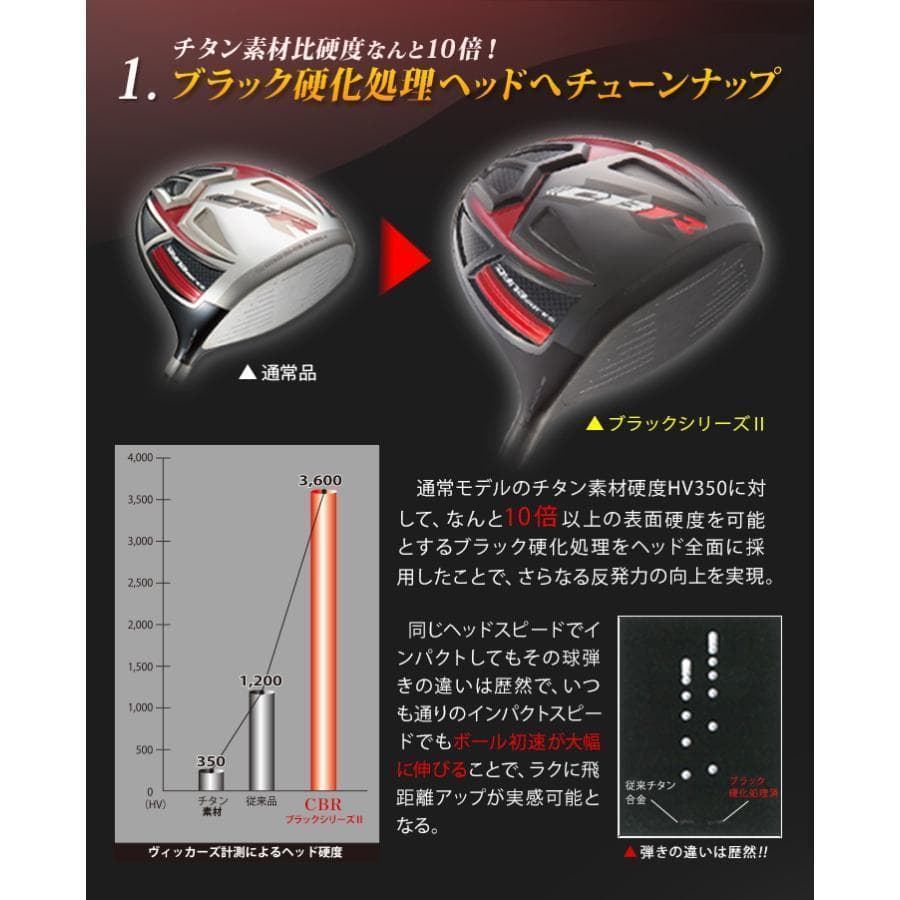 新品 CBR BLACKⅡ SLE適合 低ロフト６度～ プレミア飛匠シャフト仕様