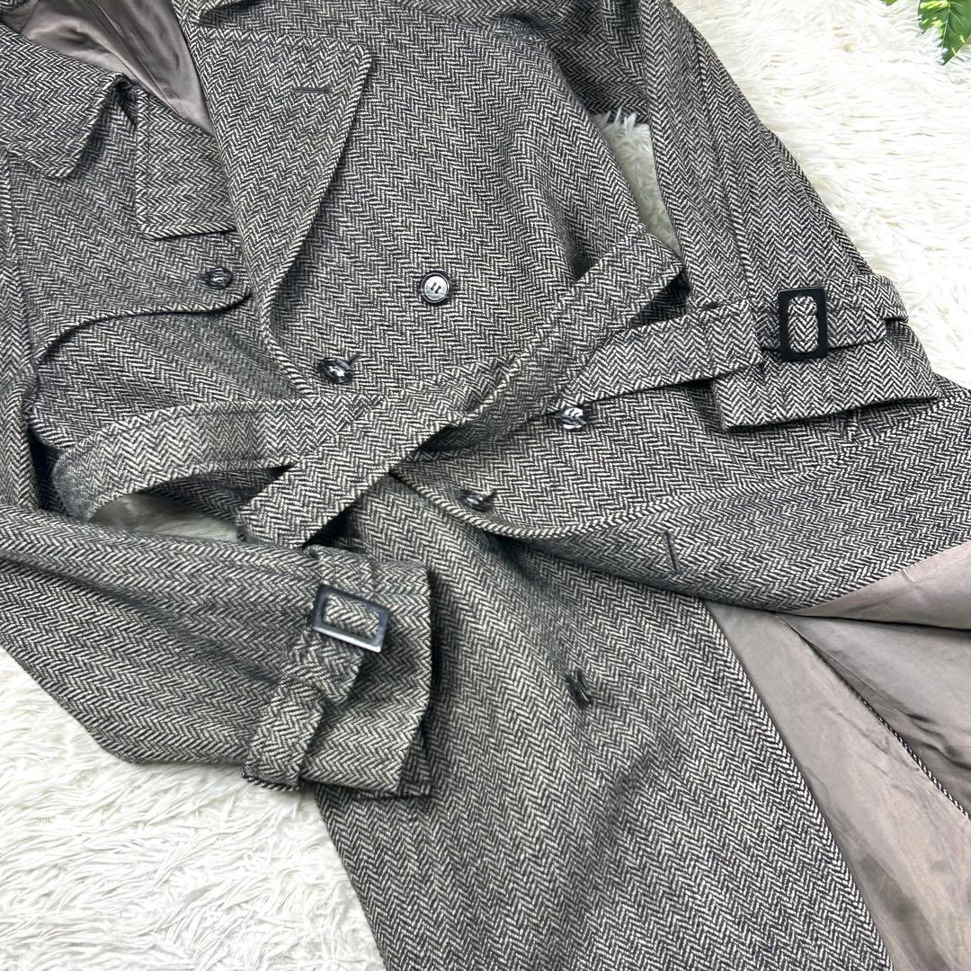 ポール＆ジョー ヴィンテージ ヘリンボーン ウール トレンチコート 52 XL