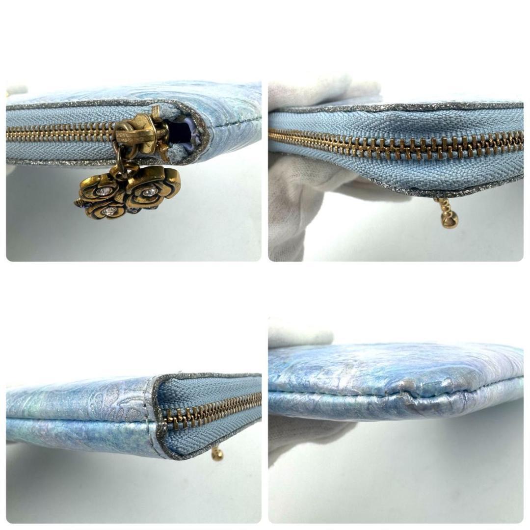 極美品✨アナスイ　パピヨン　L字ファスナー　長財布　ゴールド金具　パステルカラー