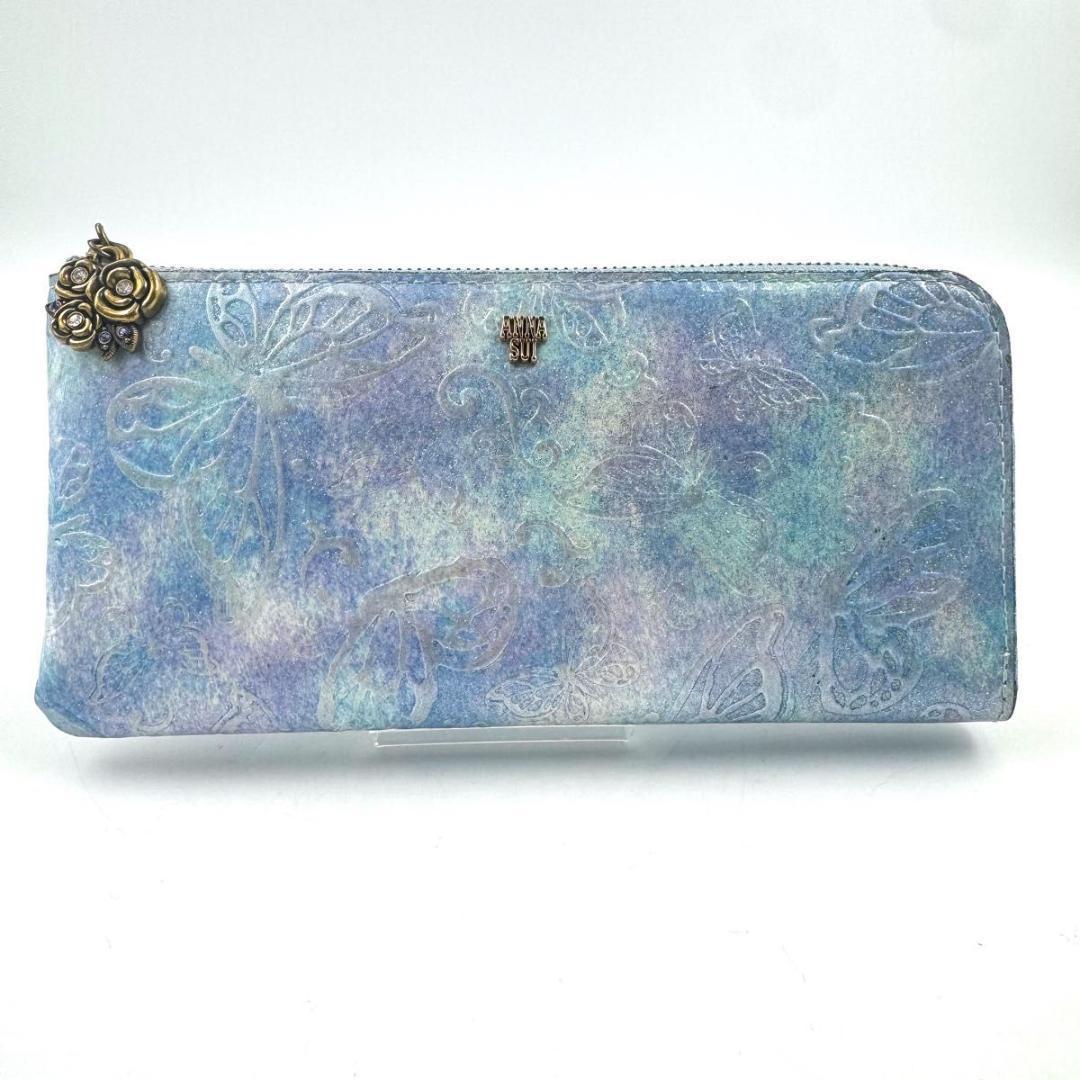 極美品✨アナスイ　パピヨン　L字ファスナー　長財布　ゴールド金具　パステルカラー