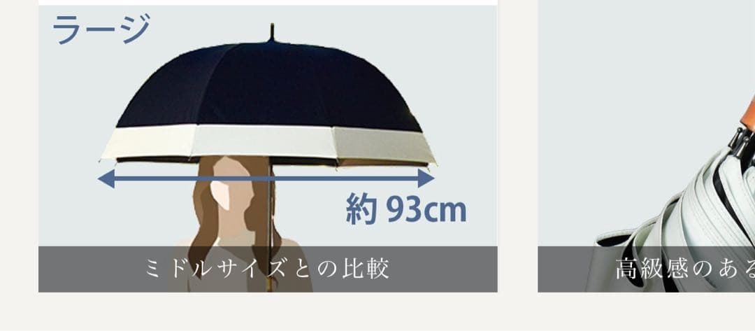 ロサブラン 長傘 完全遮光100% 晴雨兼用 アイボリー フリル ラージサイズ