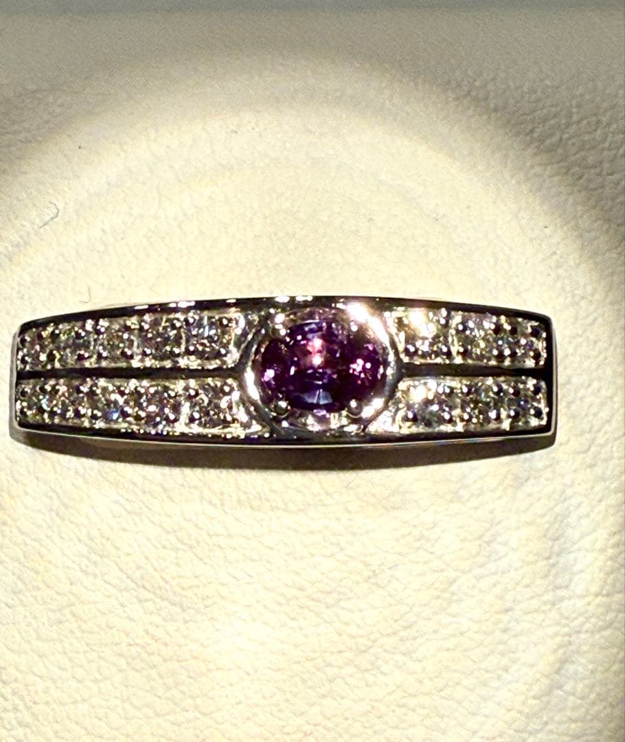 Pt900 アレキサンドライト ダイヤ ペンダントトップ CGLソーティング付き