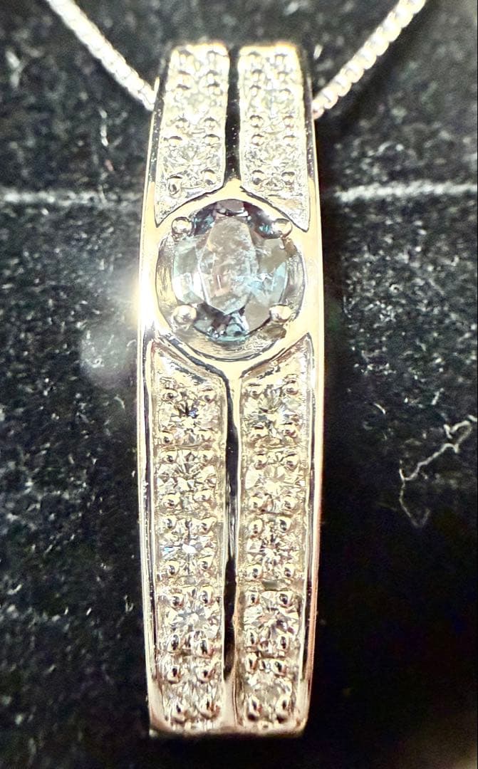 Pt900 アレキサンドライト ダイヤ ペンダントトップ CGLソーティング付き