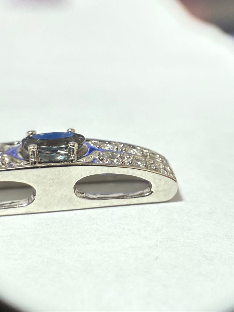 Pt900 アレキサンドライト ダイヤ ペンダントトップ CGLソーティング付き