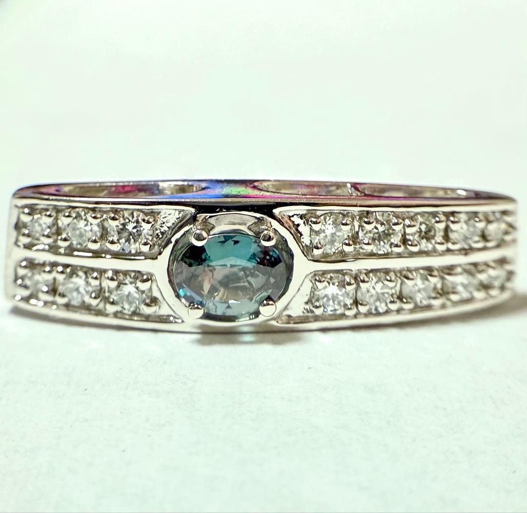 Pt900 アレキサンドライト ダイヤ ペンダントトップ CGLソーティング付き