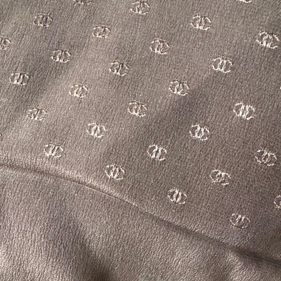 CHANEL シャネル シルク100% ロゴ ストール ブラウン 大判