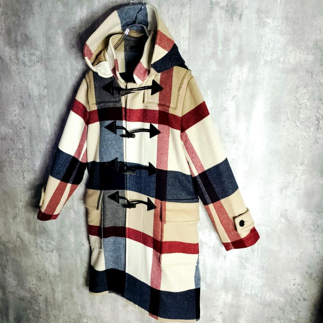 【美品】ブラックレーベルクレストブリッジ チェック 総柄 ダッフルコート M