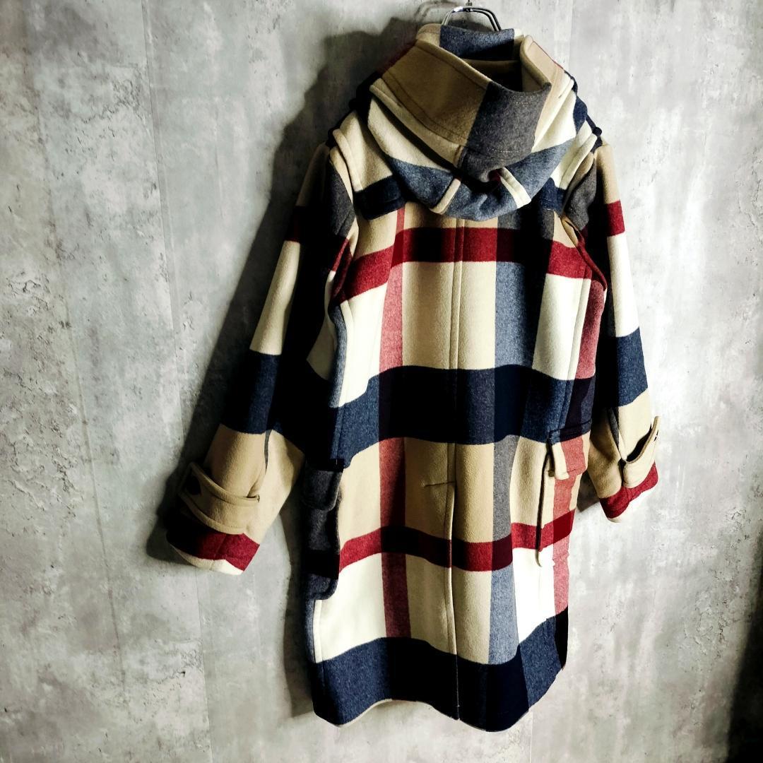 【美品】ブラックレーベルクレストブリッジ チェック 総柄 ダッフルコート M