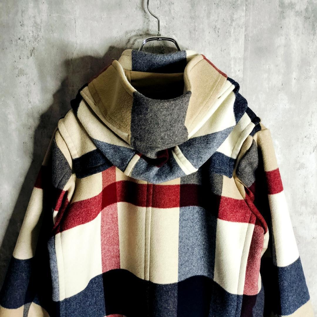 【美品】ブラックレーベルクレストブリッジ チェック 総柄 ダッフルコート M