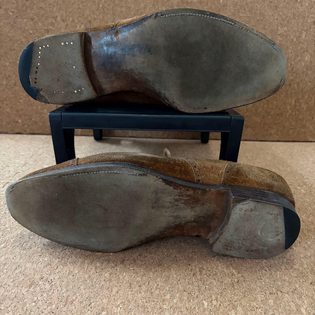 EDWARD GREEN スエード パンチドキャップトゥ ダービー 8E