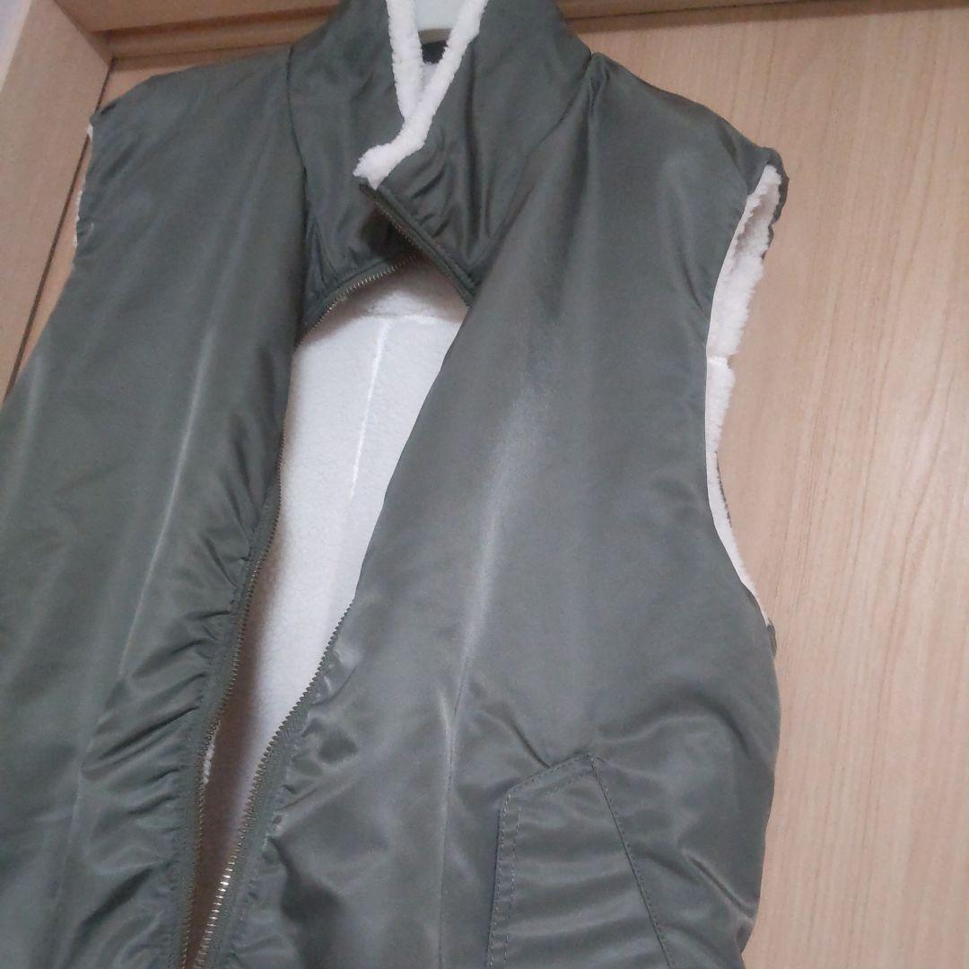 23区SROWオリーブグリーン ナイロンベスト リバーシブル