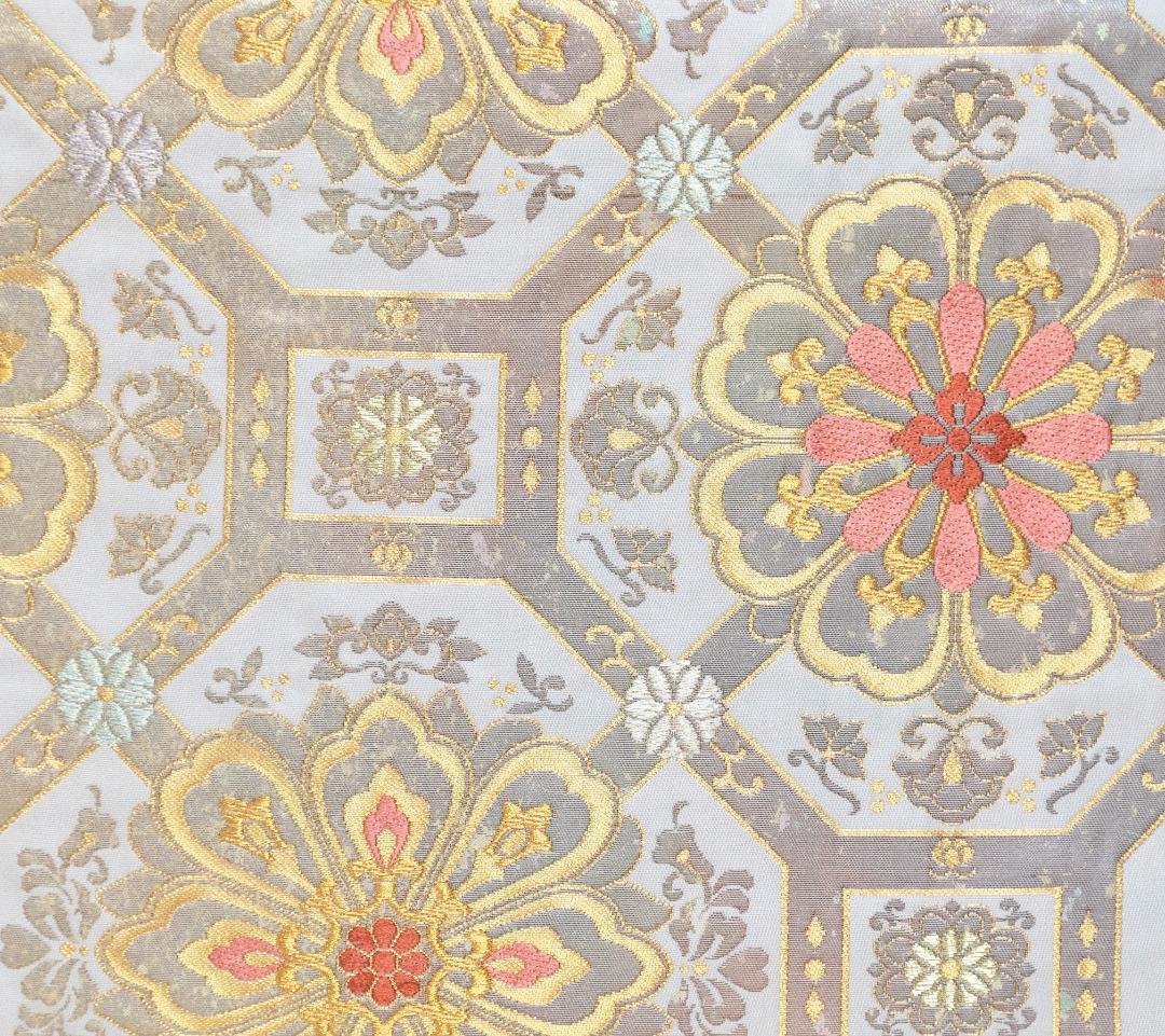 新入荷！！美品 リサイクル 礼装用袋帯 金糸 銀箔 正倉院裂華文様 訪問着 式典