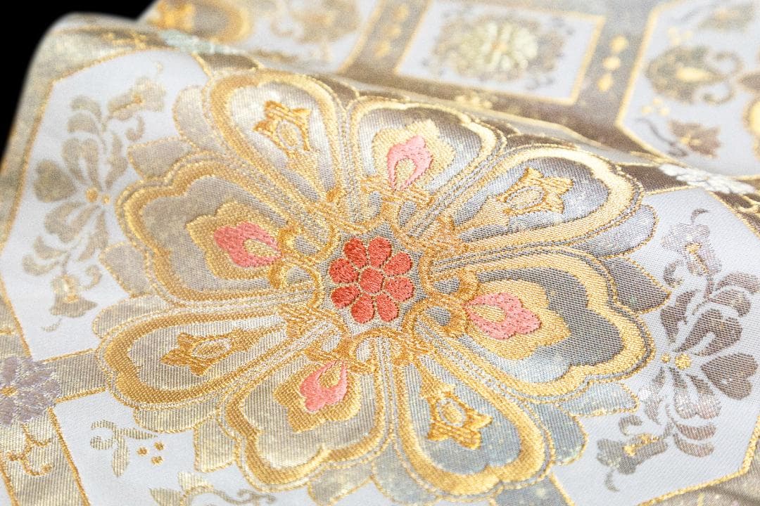 新入荷！！美品 リサイクル 礼装用袋帯 金糸 銀箔 正倉院裂華文様 訪問着 式典