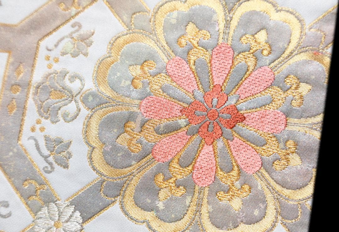 新入荷！！美品 リサイクル 礼装用袋帯 金糸 銀箔 正倉院裂華文様 訪問着 式典