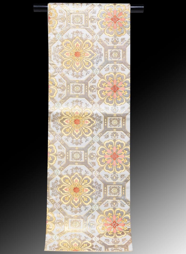 新入荷！！美品 リサイクル 礼装用袋帯 金糸 銀箔 正倉院裂華文様 訪問着 式典