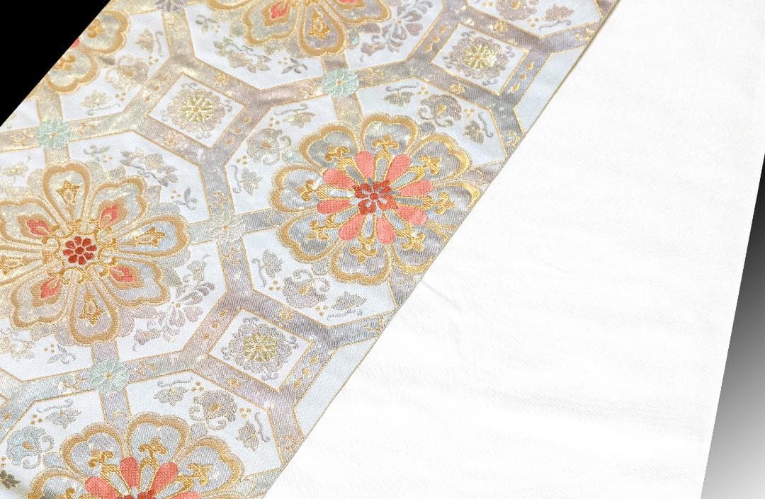 新入荷！！美品 リサイクル 礼装用袋帯 金糸 銀箔 正倉院裂華文様 訪問着 式典